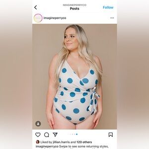 Imagine Perry Polka Dot Wrap Swimsuit